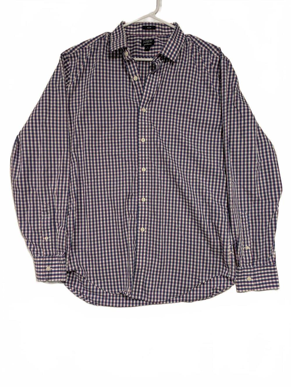 J.Crew Performance Slim Fit Shirt Blue Red Plaid Long Sleeve Men’s L